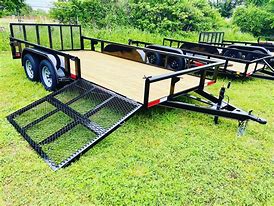 Image result for Utility Trailer 6.4'X12' Reinforced Dovetail Gate Mower