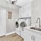 Image result for Full Size Stackable Washer and Dryer in a Laundry Room