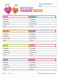 Image result for Individual Username and Password Template