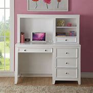 Image result for Atlin Designs Wood U-Shape Computer Desk with Hutch in White