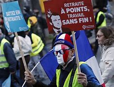 Image result for Protests grip France as anger at Macron's pension reforms boils over
