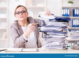 Image result for Lady with a Desk of Paperwork
