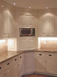 Image result for White Kitchen Corner Cabinet Appliance Garage