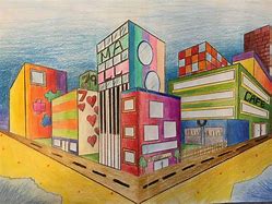 Image result for 2 Perspective City Drawing