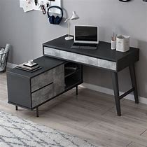 Image result for Modern Black Desk with Drawers