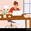 Image result for Cartoon Woman Diligently Working at Desk