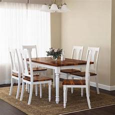 Proberta Two Tone Solid Wood Rustic Dining Table and Chair Set