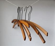 Image result for Vintage Wooden Hangers with Staples