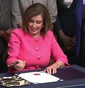 Image result for Pelosi Signing Impeachment Carolyn
