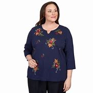 Image result for Women's Alfred Dunner Falling Leaves Knit Top, Multi L Misses