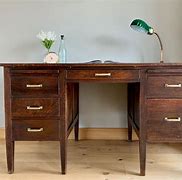 Image result for Oak Double Pedestal Desk
