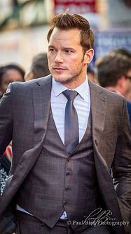 Image result for Chris Pratt Pic From a Distance in a Suit