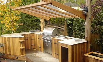 Image result for Building an Outdoor Kitchen with Wood