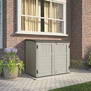 Image result for Suncast Outdoor Storage Shed: 70 Cu Ft Capacity, Beige/Gray, 65 1/2 in X 38 1/2 in X 49 1/2 In, Horizontal Model: BMS4700