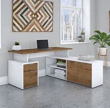 Image result for L-shaped Desk with Shelves