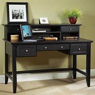 Image result for Black Writing Desk with Hutch