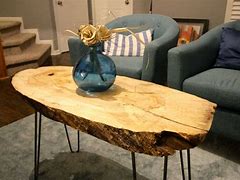 Image result for Cedar Wood Slab Coffee Table
