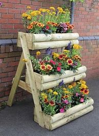 Image result for Homemade Wood Flower Pots