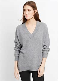 Image result for Vince Women's Long Gray Cashmere Sweater V-Neck