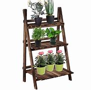 Image result for Organic Wood Tiered Plant Stand