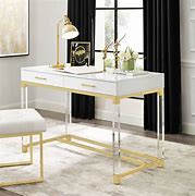 Image result for white and gold writing desk