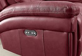 Image result for Rooms To Go Trevino Place Burgundy Leather Dual Power Reclining Console Loveseat