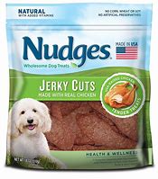 Image result for Nudges Natural Dog Treats Jerky Cuts Made With Real Duck