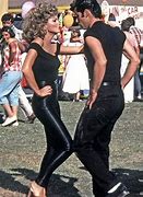 Image result for Olivia Newton John in Grease Black Leather Outfit
