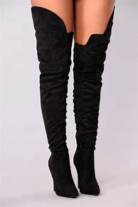 Image result for Black Suede Thigh High Boots