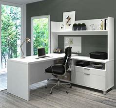 Image result for Off White Desk with Hutch