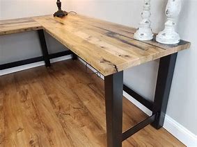 Image result for Rustic Warm-Toned Reclaimed Wood Desk