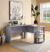Image result for Grey L-shaped Computer Desk