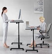 Image result for Height Adjustable Desk with Wheels