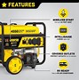 Image result for Champion Power Equipment Portable Generator: Gasoline, 9200 W, 11500 W, 76.7 / 38.3, Electric/Recoil Model: 100485