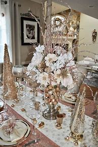 Image result for Rose Gold Christmas Party Decor