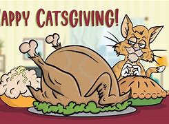 Image result for Thanksgiving Cat Cartoon