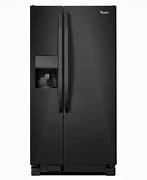 Image result for Whirlpool Black Refrigerator with Gold Handled