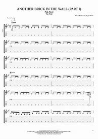 Image result for Another Brick in the Wall Bass Tab