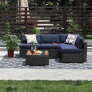 Image result for Alliance Wicker Sectional Sets - Navy Outdoor Sofa, Outdoor Sofa - Grandin Road