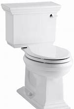 Image result for Kohler K-3933 Memoirs Stately 1.28 GPF Two-Piece Round Comfort Height Toilet With Aquapiston Technology - Seat Not Included White Fixture Toilet