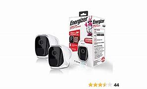 Image result for 2Pk Energizer Connect Wireless Rechargeable Battery-Powered Smart Wifi Security Camera, 1080P Video, Indoor/Outdoor Weatherproof, PIR Motion