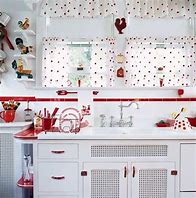 Image result for Red Retro Kitchen Curtains