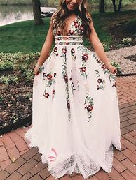 Image result for Prom Dress Made with Plastic Flowers
