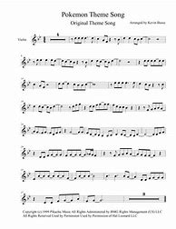 Image result for Pokemon Theme Song Violin Sheet Music