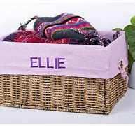 Image result for personalized holiday wicker basket - red