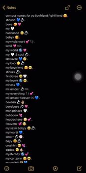 Image result for Contact Names for Boyfriend with Emojis