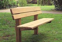 Image result for Wooden Outdoor Park Bench