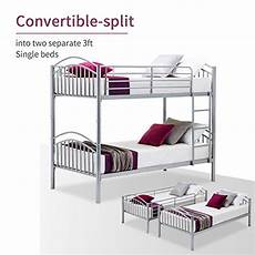 LAGRIMA Bunk Beds Twin Over Twin Convertible Metal Bunk Bed Frame with