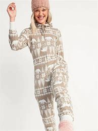 Image result for Old Navy Matching Printed Thermal-Knit One-Piece Pajamas For Women