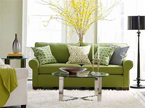 Image result for Living Room with Green Sofa